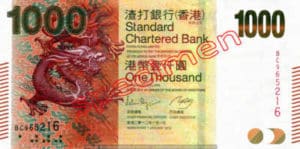 Billet 1000 Dollar Hong Kong HKD Serie II Standard Chartered Bank recto