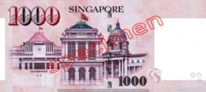 Billet 1000 Dollar Singapour SGD Serie I verso