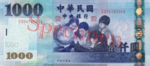 Billet 1000 Dollar Taiwan TWD recto