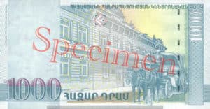 Billet 1000 Dram Armenie AMD 1999 recto