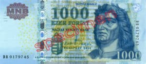 Billet 1000 Forint Hongrie HUF 2009 recto