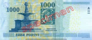 Billet 1000 Forint Hongrie HUF 2009 verso