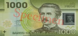 Billet 1000 Peso Chili CLP recto
