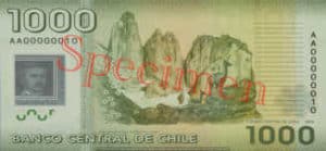Billet 1000 Peso Chili CLP verso