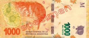 Billet 1000 Pesos Argentine ARS recto