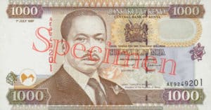 Billet 1000 Shilling Kenya KES 1994 recto