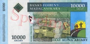 Billet 10000 Ariary Madagascar MGA 2003 verso