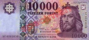 Billet 10000 Forint Hongrie HUF 2016 recto