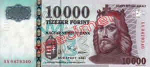 Billet 10000 Forint Hongrie HUF 1997 recto