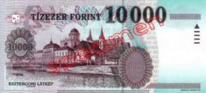 Billet 10000 Forint Hongrie HUF 1997 verso