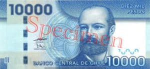 Billet 10000 Peso Chili CLP recto