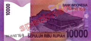 Billet 10000 Roupie Indonesie IDR