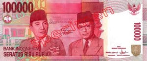 Billet 100000 Roupie Indonesie IDR