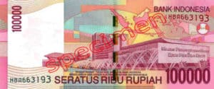 Billet 100000 Roupie Indonesie IDR