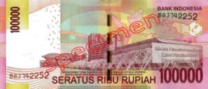 Billet 100000 Roupie Indonesie IDR