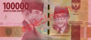 Billet 100000 Roupie Indonesie IDR