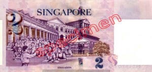 Billet 2 Dollar Singapour SGD 4ème Série IV verso