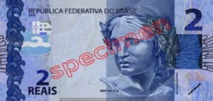 2 Real Bresil BRL Serie II front ticket