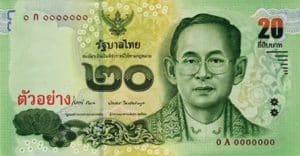 Billet 20 Baht Thailande THB XVI recto