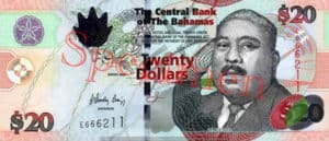 Billet 20 Dollar Bahamas BSD 2006 recto