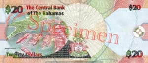 Billet 20 Dollar Bahamas BSD 2006 verso