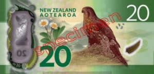 Billet 20 Dollar Nouvelle Zelande NZD Serie 7 verso