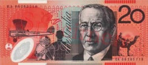 Billet 20 Dollar AustralienAUD verso