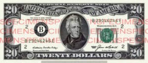 Billet 20 Dollars Etats-Unis USD