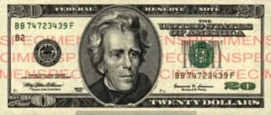 Billet 20 Dollars Etats-Unis USD