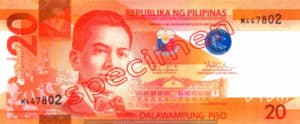 Billet 20 Peso Philippines PHP recto