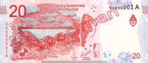 Billet 20 Pesos Argentine ARS Type III verso