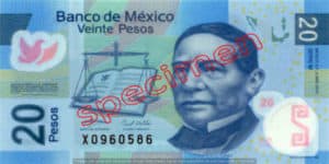Billet 20 Pesos Mexique MXN Type I recto
