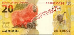 20 Real Bresil BRL Serie II back ticket