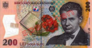 Billet 200 Lei Roumanie RON recto