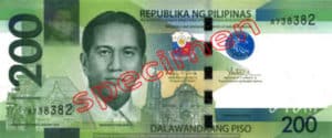 Billet 200 Peso Philippines PHP recto