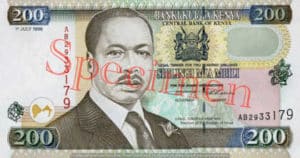 Billet 200 Shilling Kenya KES 1996 recto