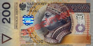 Billet 200 Zloty Pologne PLN Type I recto