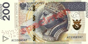 Billet 200 Zloty Pologne PLN Type II recto