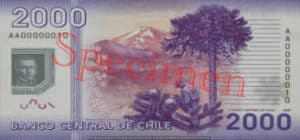 Billet 2000 Peso Chili CLP verso