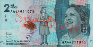 Billet 2000 Pesos Colombie COP 2015 recto