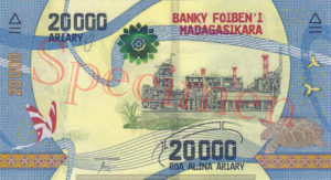 Billet 20000 Ariary Madagascar MGA 2017 verso