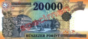 Billet 20000 Forint Hongrie HUF 2015 verso