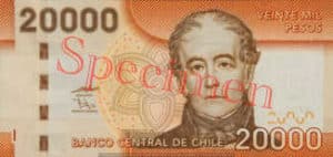 Billet 20000 Peso Chili CLP recto