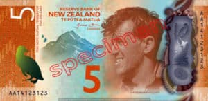 Billet 5 Dollar Nouvelle Zelande NZD Serie 7 recto