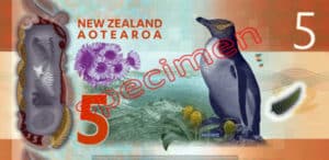 Billet 5 Dollar Nouvelle Zelande NZD Serie 7 verso