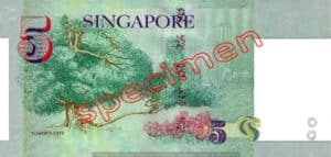 Billet 5 Dollar Singapour SGD 4ème Série IV verso