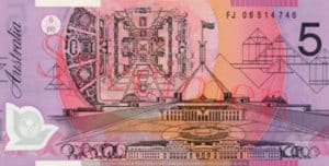 Billet 5 Dollar Australien AUD I verso