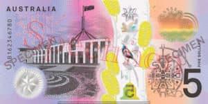 Billet 5 Dollar Australien AUD verso