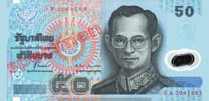 Billet 50 Baht Polymer Thailande THB XV recto