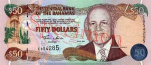 Billet 50 Dollar Bahamas BSD 2000 recto